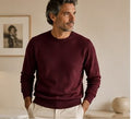 Pull Cachemire Unisexe Col Rond Homme Bordeaux